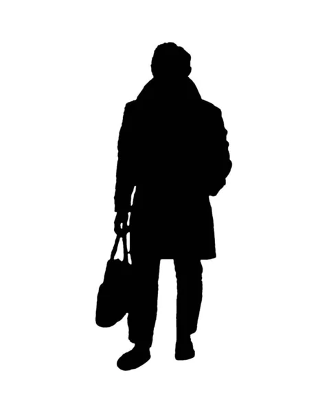 Исполнительный человек, ходящий графическим силуэтом — стоковое фото