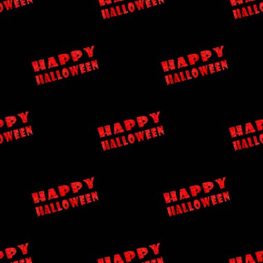 Mutlu Halloween Tipografik Dikişsiz Desen