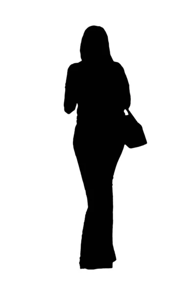 Kvinna med plånbok grafisk siluett — Stockfoto