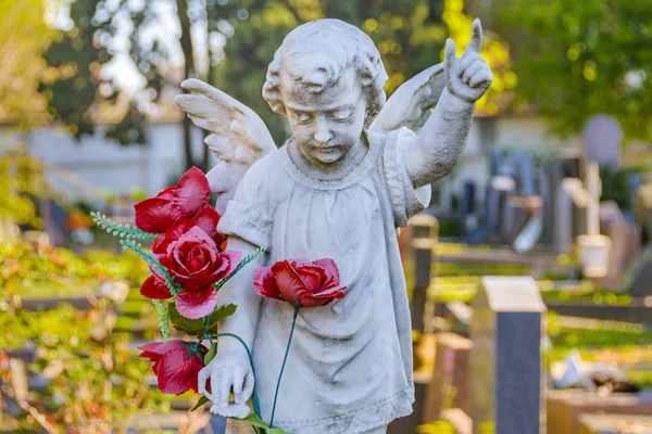 Mezarlıktaki melek heykeli, Montevideo, Uruguay — Stok fotoğraf