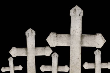 Siyah Arkaplanda Beyaz Haçlar