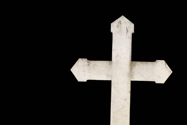 Biały krzyż na czarnym tle — Zdjęcie stockowe