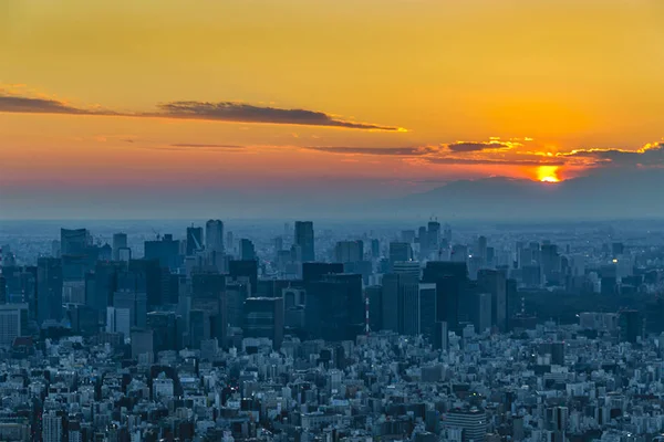 Tokyo Aerial City Sunset View — Φωτογραφία Αρχείου