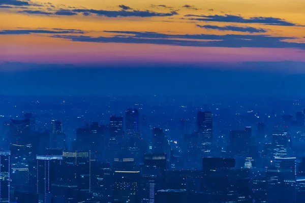 Tokyo Aerial Cityscape Vista sul tramonto — Foto Stock