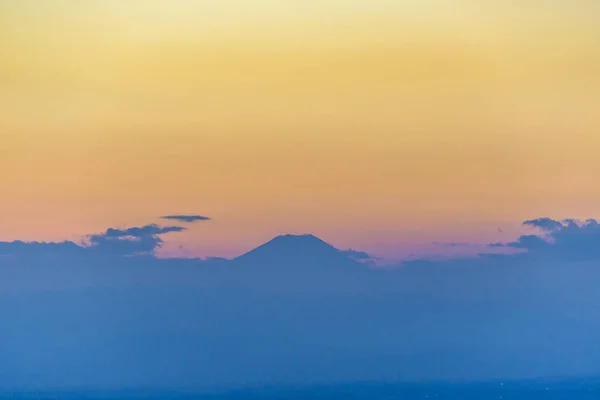 Fuji montanha silhueta pôr do sol cena paisagem — Fotografia de Stock
