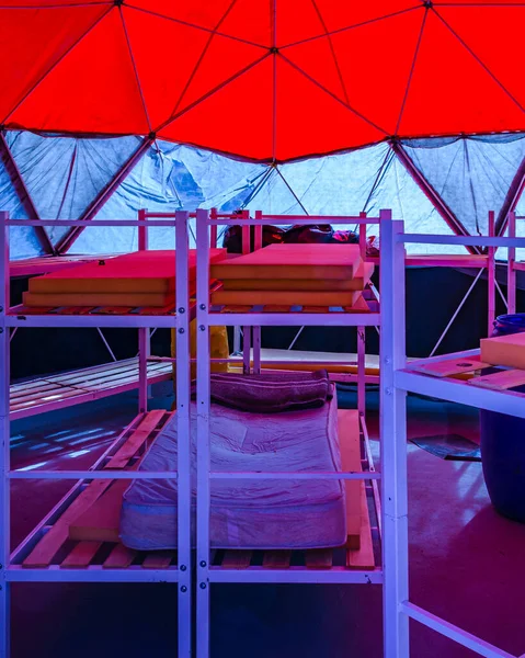 Interior view of empty park rangers camp at aconcagua national park, mendoza, argentina