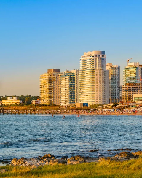 Escena Verano Playa Mansa Punta Del Este Uruguay — Foto de Stock