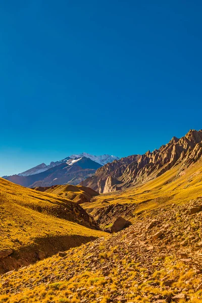 Scena Paesaggistica Arida Nel Parco Nazionale Aconcagua Provincia Mendoza Argentina — Foto Stock