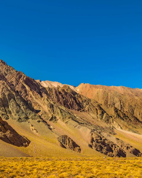 Arid Landschap Scène Aconcagua Nationaal Park Mendoza Provincie Argentinië — Stockfoto