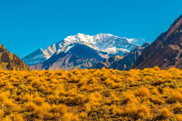 Cena Paisagem Árida Parque Nacional Aconcagua Província Mendoza Argentina — Fotografia de Stock