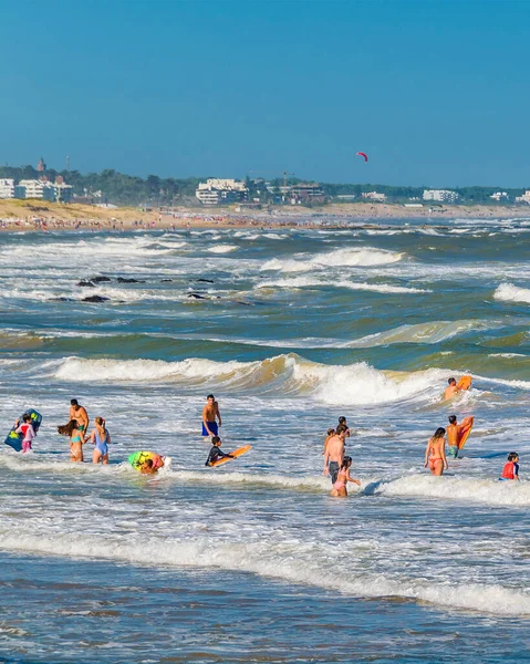 Punta Del Este Uruguay Februar 2020 Badegäste Berühmten Strand Von — Stockfoto