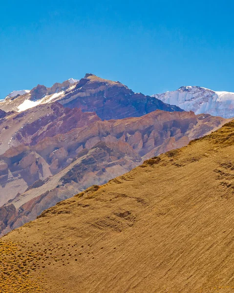 Arid Landschap Scène Aconcagua Nationaal Park Mendoza Provincie Argentinië — Stockfoto