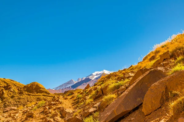 Cena Paisagem Árida Parque Nacional Aconcagua Província Mendoza Argentina — Fotografia de Stock