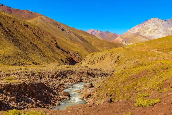 Arid Landschap Scène Aconcagua Nationaal Park Mendoza Provincie Argentinië — Stockfoto