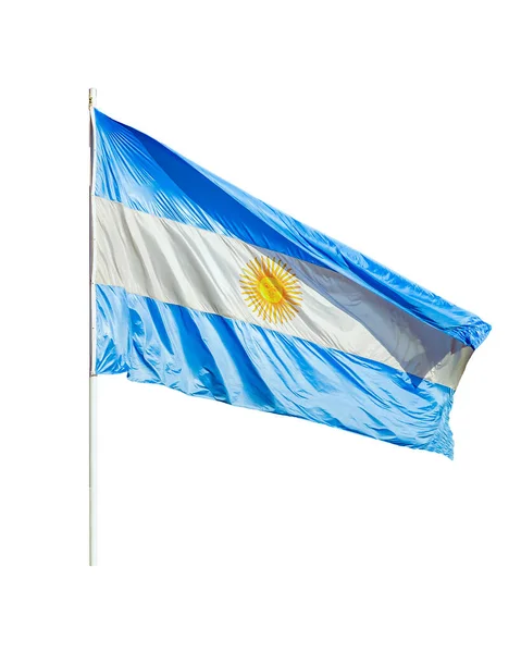 Bandeira Argentina Foto Isolada Fundo Branco — Fotografia de Stock