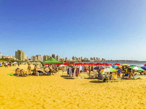 Punta Del Este Uruguay February 2020 Summer Scene Crowded Mansa — Stock Photo, Image