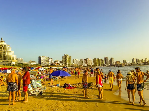 Punta Del Este Uruguay Febbraio 2020 Scena Estiva Sulla Affollata — Foto Stock