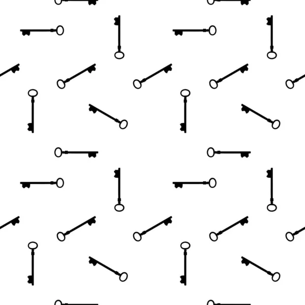 Antique Iron Key Graphic Silhouette Motif Seamless Pattern White Black — Stock Photo, Image