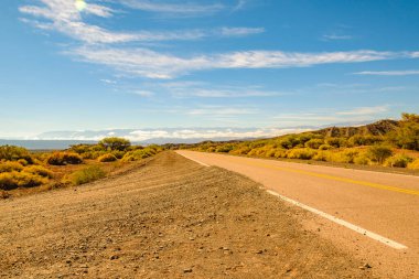 Puna arazisindeki boş otoyol, la rioja bölgesi, Arjantin