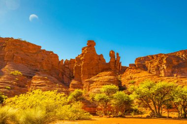 Talampaya Ulusal Parkı 'ndaki gündüz manzarası, la rioja bölgesi, Arjantin