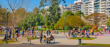 MONTEVIDEO, URUGUAY, AĞUSTOS - 2020 Punta Carretas Mahallesi, Montevideo Şehri, Uruguay