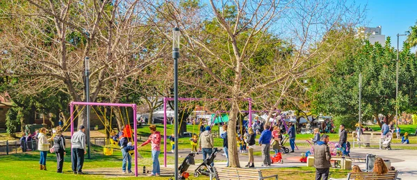 Montevideo Uruguay Août 2020 Scène Parc Urbain Bondée Dans Quartier — Photo