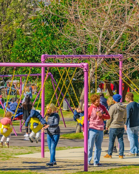 Montevideo Uruguay August 2020 Tömeges Városi Park Napi Jelenet Punta — Stock Fotó