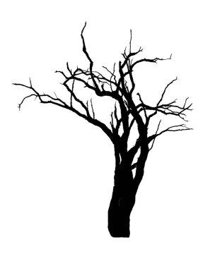 Beyaz arkaplanda daha az ağaç biçimli grafik çizimi ayrık bırak