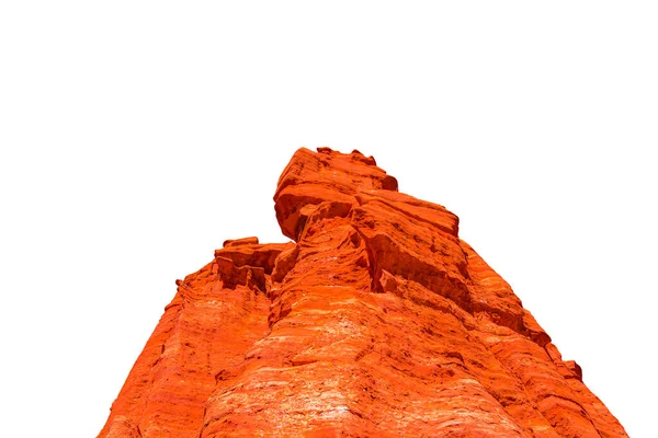 Niedriger Winkel Roter Felsen Isoliert Auf Weißem Hintergrund — Stockfoto