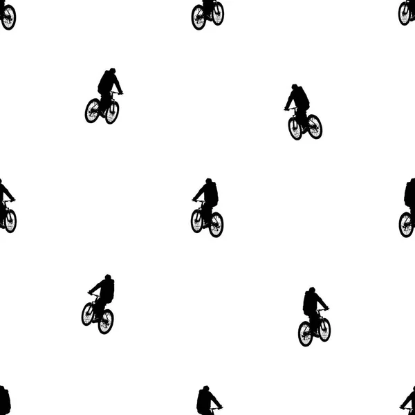 Riding Bik Motif Seamless Pattern Design Black White Colors — Stock fotografie