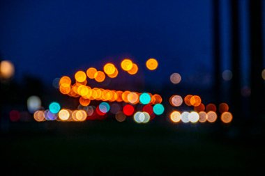 Bokeh etkisi uban gece sahnesi, montevideo, uruguay