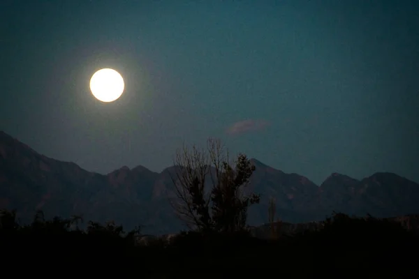 Scena Notturna Scura Del Paesaggio Lunare Nella Provincia Rioja Argentina — Foto Stock