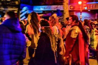 MONTEVIDEO, URUGUAY, EYLÜL 2020 - Gece Sahnesi Çeşitliliği geçit töreni, Montevideo şehri, uruguay
