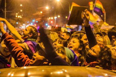 MONTEVIDEO, URUGUAY, EYLÜL 2020 - Gece Sahnesi Çeşitliliği geçit töreni, Montevideo şehri, uruguay