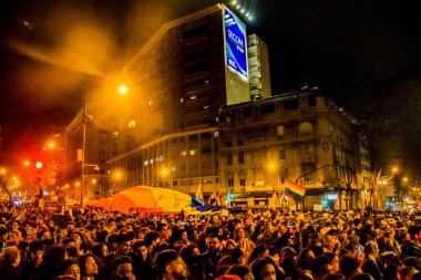 MONTEVIDEO, URUGUAY, EYLÜL 2020 - Gece Sahnesi Çeşitliliği geçit töreni, Montevideo şehri, uruguay