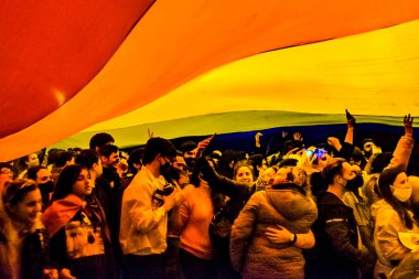 MONTEVIDEO, URUGUAY, EYLÜL 2020 - Gece Sahnesi Çeşitliliği geçit töreni, Montevideo şehri, uruguay