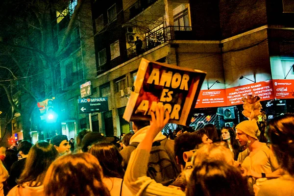 Montevideo Uruguay Septiembre 2020 Celebración Del Desfile Diversidad Escenas Nocturnas — Foto de Stock