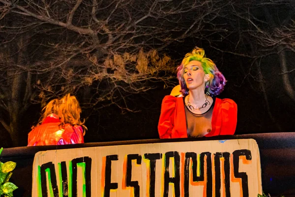 Montevideo Uruguay Septiembre 2020 Celebración Del Desfile Diversidad Escenas Nocturnas — Foto de Stock