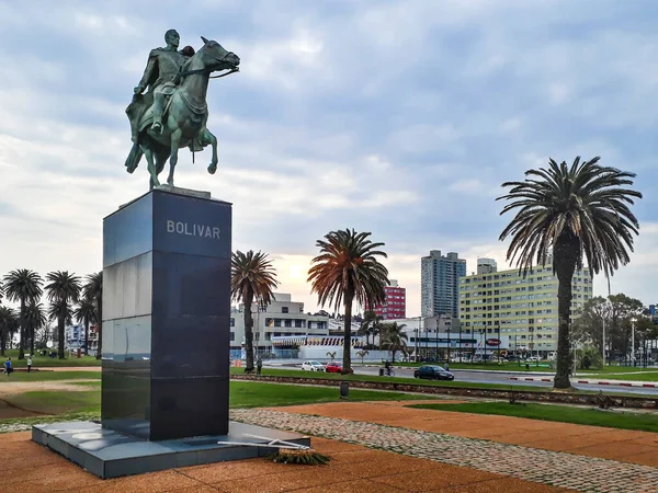 Montevideo Uruguay Agosto 2020 Scultura Simon Bolivar Parco Urbano Montevideo — Foto Stock