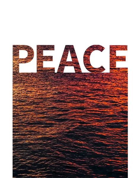 テキストと海の写真と平和的な概念組成 — ストック写真