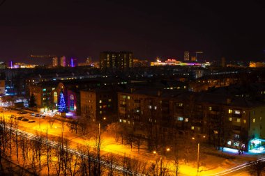 Cheboksary, 4 Ocak akşamı 12 kat yükseklikten alınan