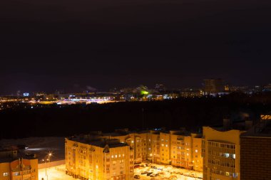 Cheboksary, 4 Ocak akşamı 12 kat yükseklikten alınan