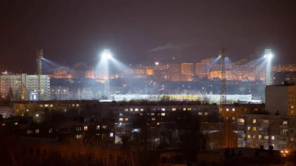 Cheboksary Tomado Noite Janeiro Uma Altura Andares — Fotografia de Stock