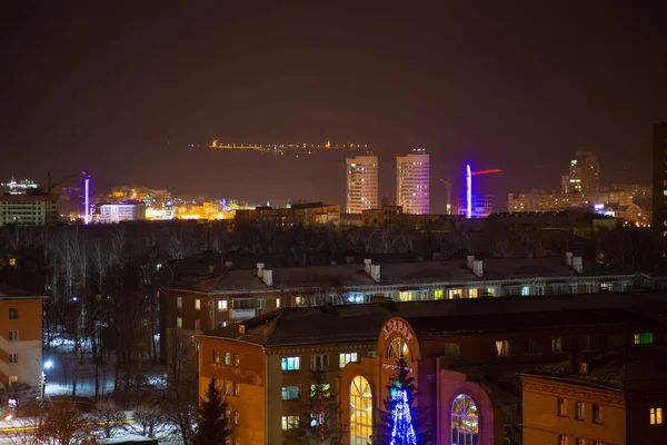 Cheboksary Užívat Večer Ledna Výšky Pater — Stock fotografie