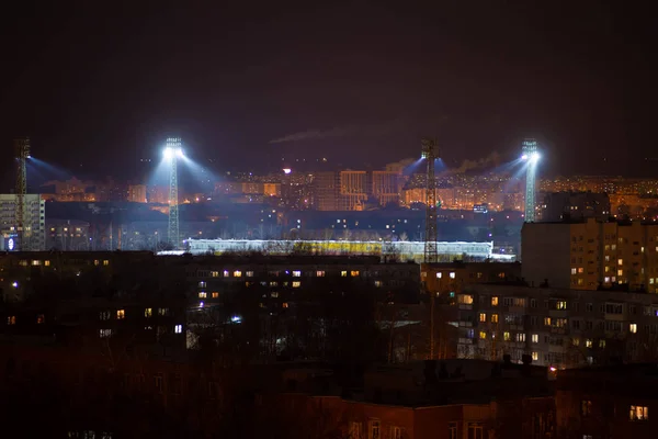 Cheboksary Tomado Noite Janeiro Uma Altura Andares — Fotografia de Stock