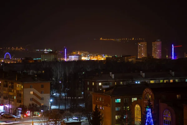 Чебоксары Сняты Вечером Января Высоты Этажей — стоковое фото