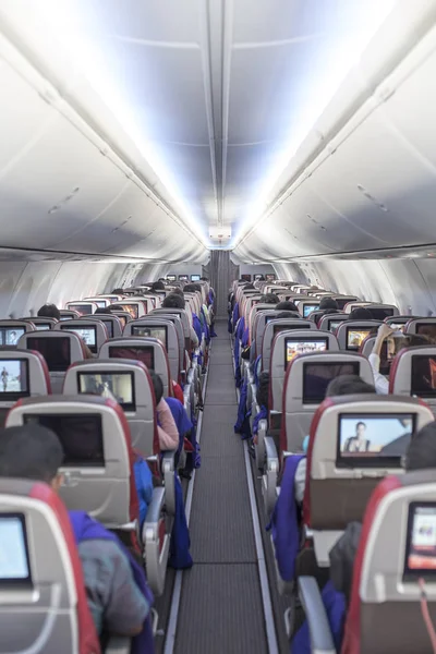 Passengers Traveling New Jet Plane Shot Airplane Stock Image