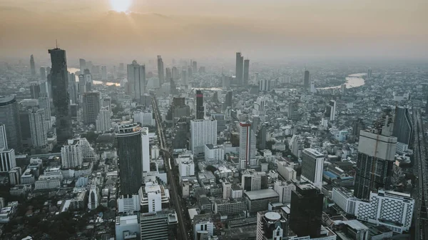 Bangkok Metropolis Ciudad Drone Foto Imagen de archivo