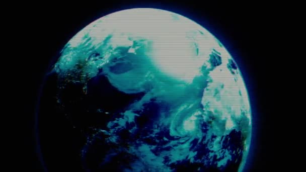 Earth Planet Kötü Tv Sinyali — Stok video