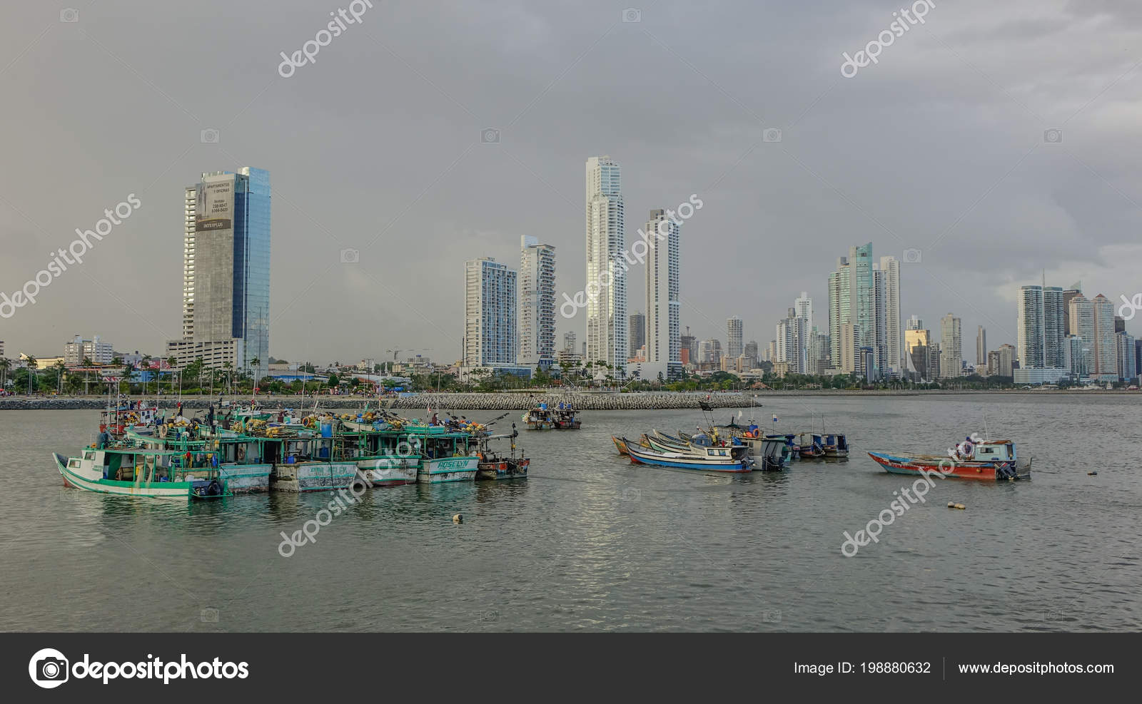 Panama City Panama Mars 2017 Coucher Soleil Vue Baie Panama